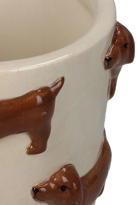 home & lifestyle mască de ghiveci Dachshund 11 x 13,8 x 13,8 cm KAL.7732 bej AA00