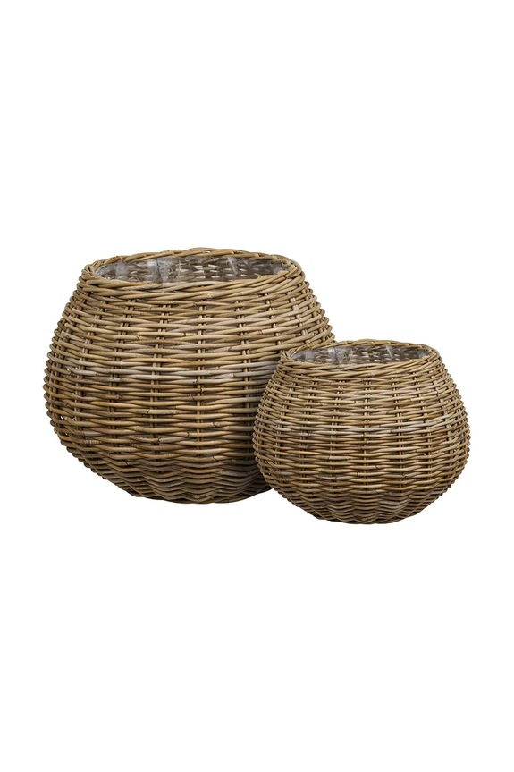 House Nordic zestaw osłonek na doniczki Melaka o57 / o33 cm 2-pack beżowy 4401187