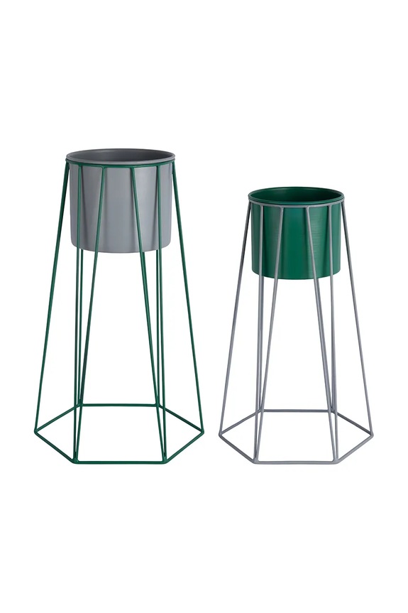 Present Time set de măști pentru ghivece cu stativ din fier multicolor PT4386GR