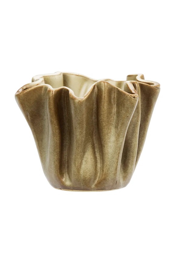 Madam Stoltz mască pentru ghiveci decorativă din gresie 14 x 12 cm bej HY25231.14