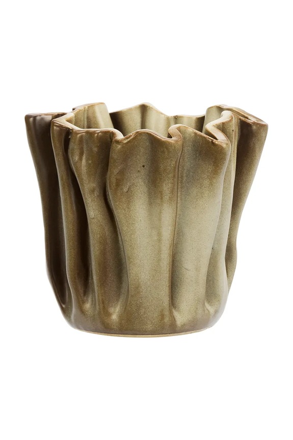 Madam Stoltz mască pentru ghiveci decorativă din gresie 18 x 17 cm bej HY25231.18