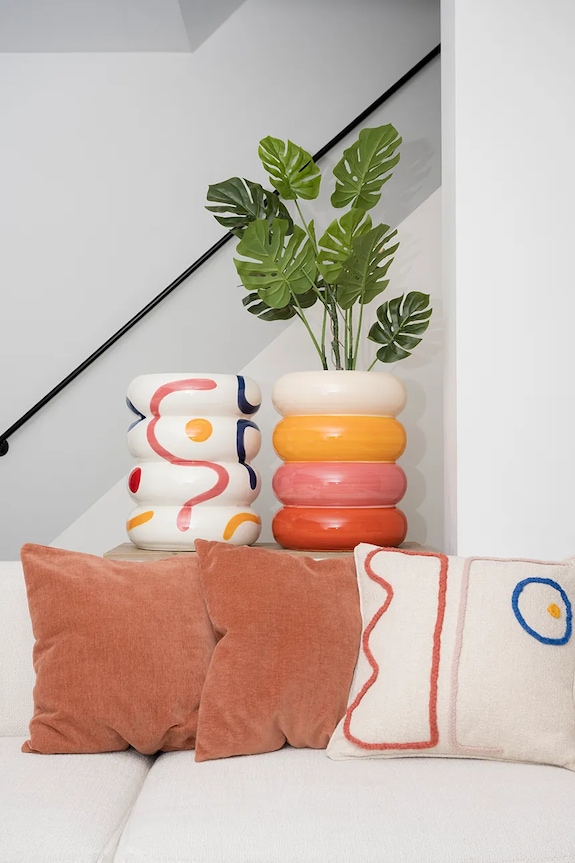 Qué Rico mască pentru ghiveci decorativă din ceramică 36,5 x 36,5 x 44 cm 148.01092 multicolor AA00