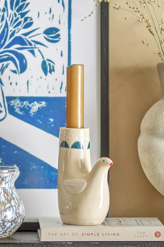 Obývacia izba a spálňa Dekoračný svietnik Bloomingville Trudy 82060865 béžová