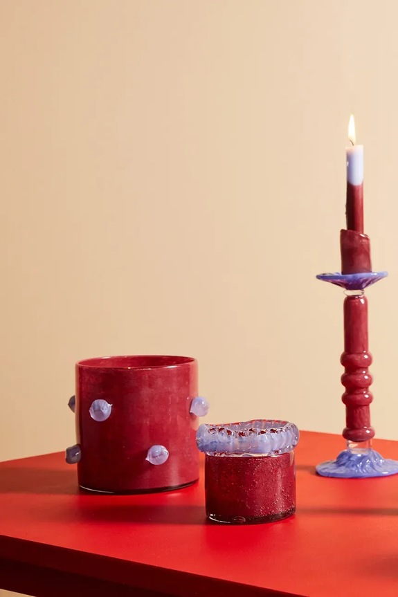 Byon dekoratív gyertyatartó Lara XS 5280607006 burgundia AA00