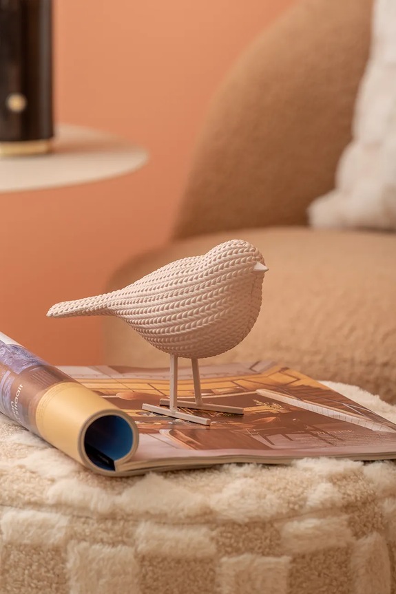 Present Time figurka dekoracyjna Statue Knitted Bird Small różowy PT4225PI