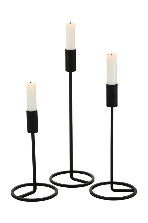 Διακοσμητικό κηροπήγιο Boltze 3-pack μαύρο 1018034