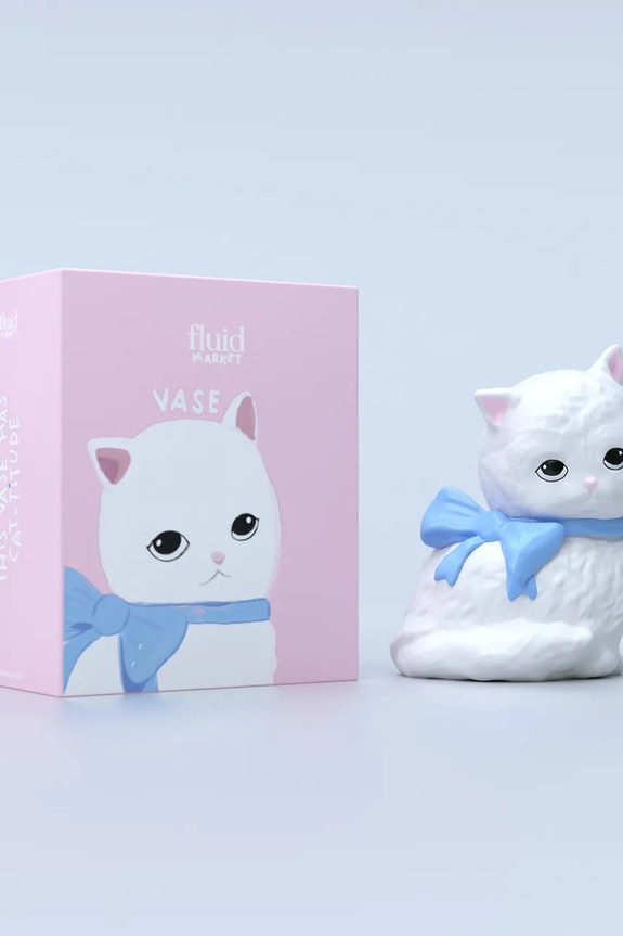 Fluid Market dekor váza Cat AAVSECAT többszínű AA00