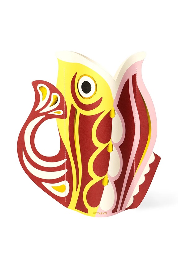 Dekorativna vaza Octaevo Fish Ruby rdeča OPVFIR.24
