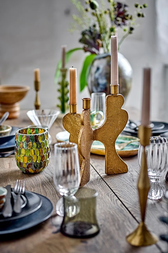 Bloomingville świecznik dekoracyjny Lux żółty 82062695