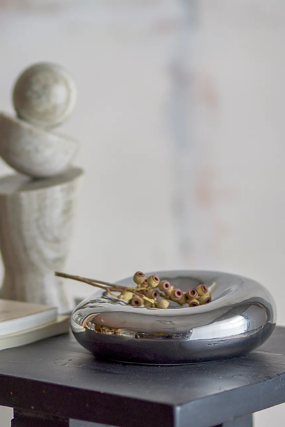 Διακοσμητικό μπολ Bloomingville Shine 18 x 6 cm 82072002 γκρί