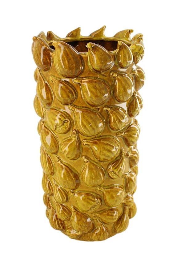 Διακοσμητικό βάζο home & lifestyle κίτρινο 108241