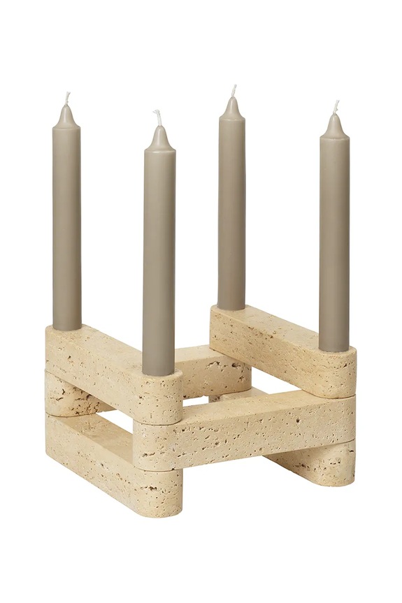 Dnevni boravak i spavaća soba Ukrasni svijećnjak ferm LIVING 1104271040 bež