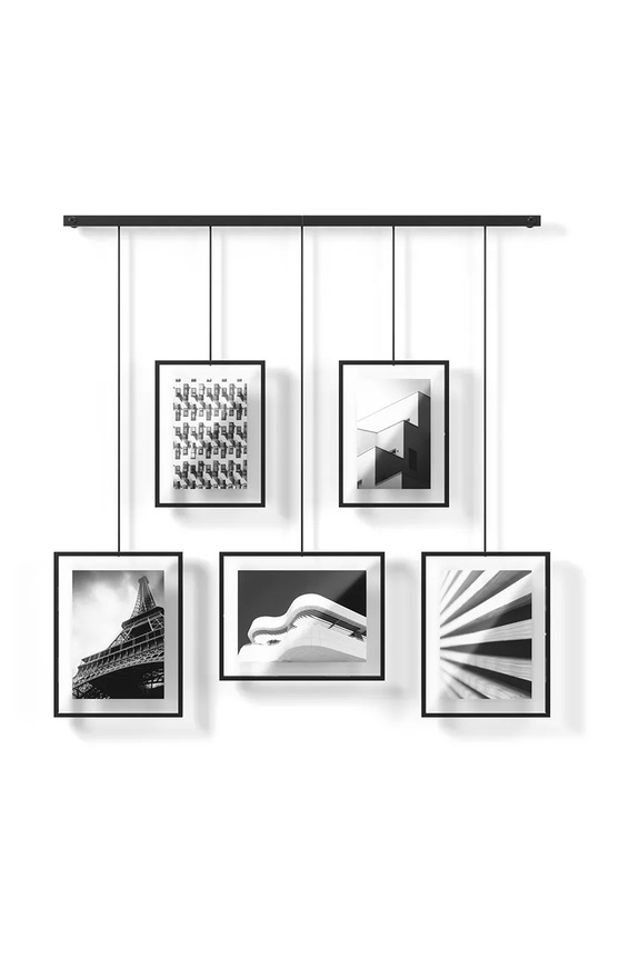 Umbra multi cornice per foto con barra Exhibit nero 1013426.040