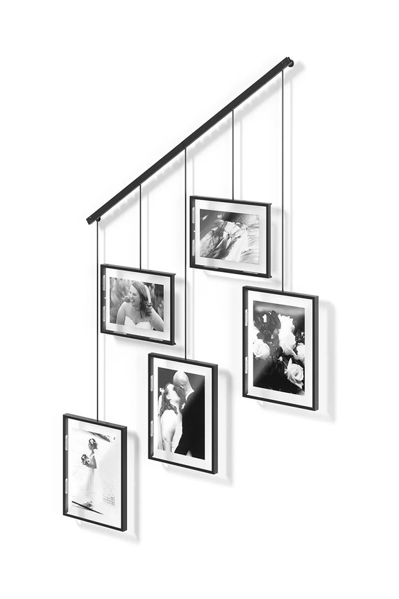 Σαλόνι και υπνοδωμάτιο Πολυκορνίζα για φωτογραφίες με σχοινί Umbra Exhibit 1013426.040 μαύρο