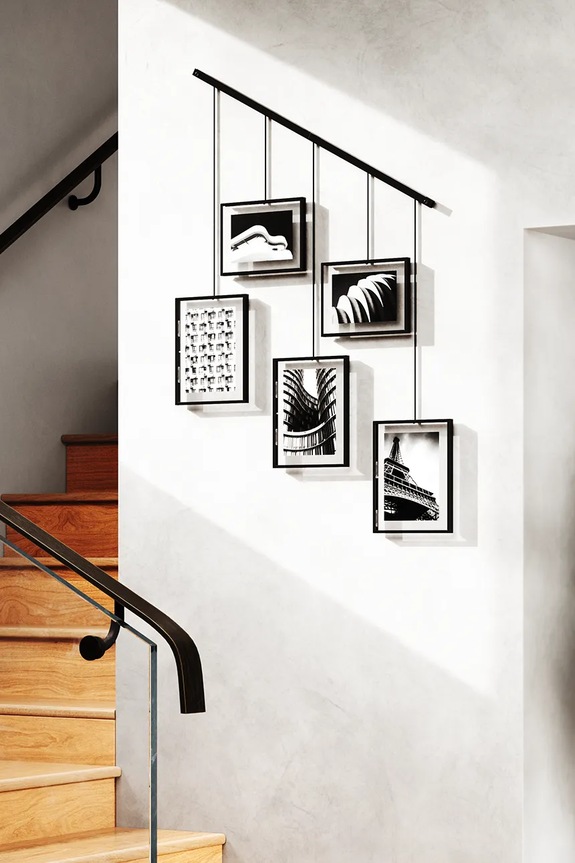 Umbra multi cornice per foto con barra Exhibit nero 1013426.040