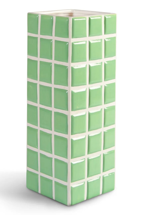 &k amsterdam vaso decorativo tile mint 28 cm turchese 3530.02