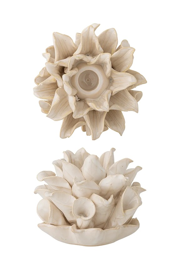 Dnevni boravak i spavaća soba Ukrasni svijećnjak Bloomingville Phyllis 16,5 x 10,5 x 14 cm 82072441 bež