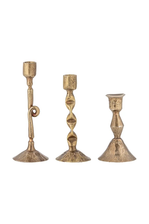 Bloomingville set de sfeșnice Efsa 8 x 5 / 11 x 4,5 /13 x 5 cm 3-pack bej 82068628
