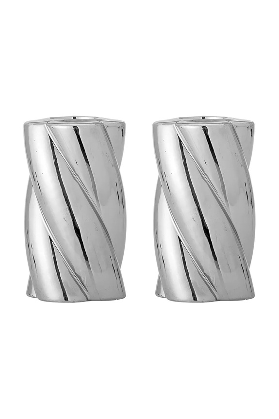 Bloomingville candeliere decorativo Silvia 7 x 9,5 cm pacco da 2 grigio 82072457