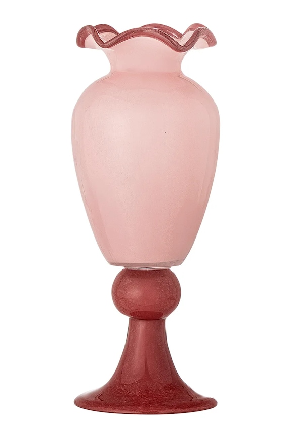 Διακοσμητικό βάζο Bloomingville Frills 14 x 34 cm ροζ 82072623