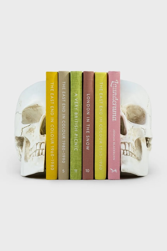 Knižné zarážky Luckies of London Skull 12,3 x 15 x 21,5 cm 2-pak SK.BOOKSKULL1 biela AA00