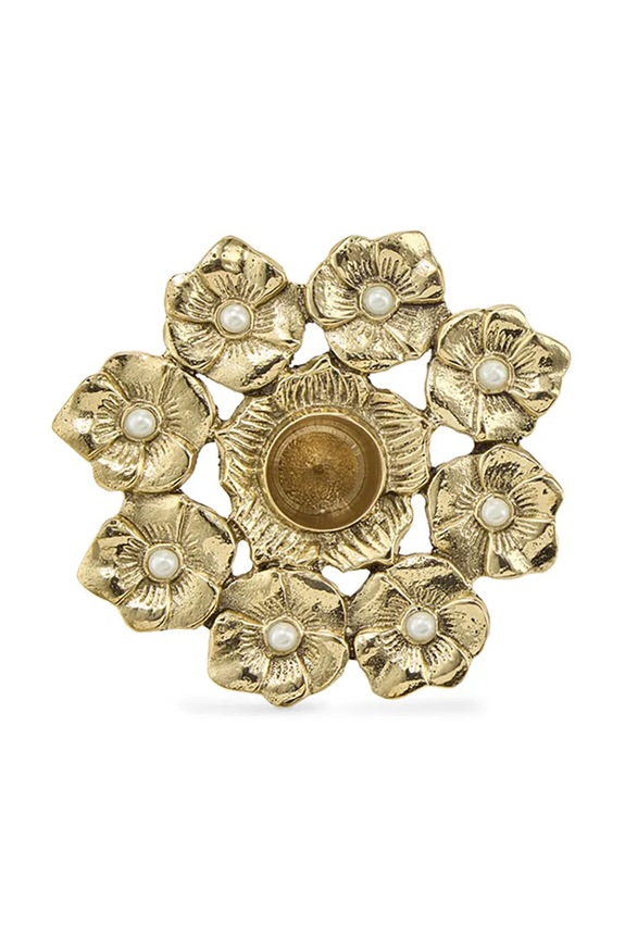 Doing Goods sfeșnic decorativ Zoey Flower 11 x 11 x 2,5 cm galben 1.20.30.048.923.3