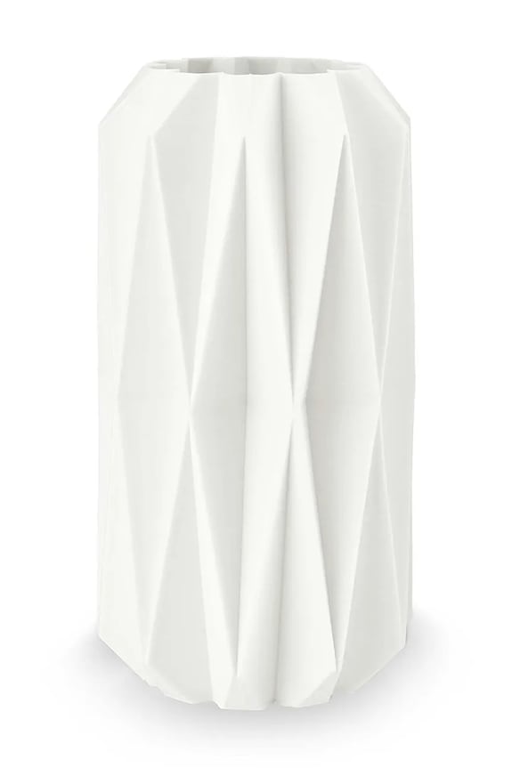 Διακοσμητικό βάζο vtwonen 3D Print Diamond 15 x 29,5 cm λευκό 52102364