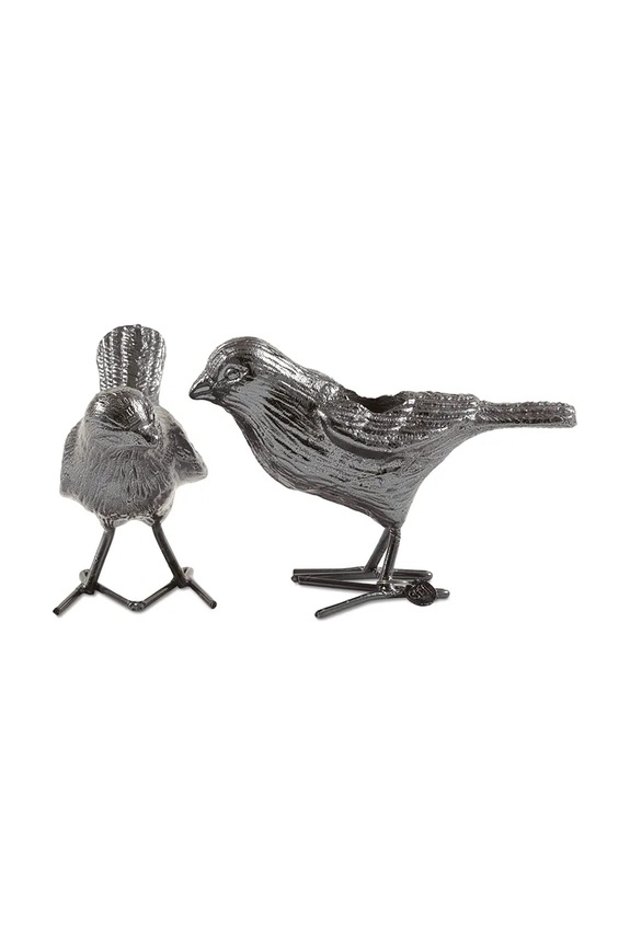 Living și dormitor Pols Potten set de sfeșnice flock of birds 12,5 x 5 x 7 cm 2-pack 390.225.191 gri