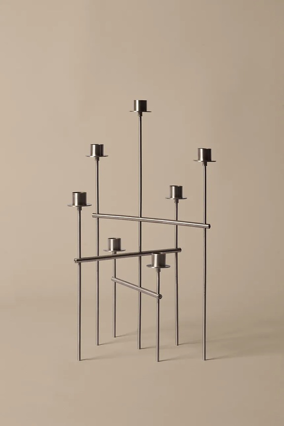 Декоративен свещник ferm LIVING 26 x 42 cm сив 1104272380