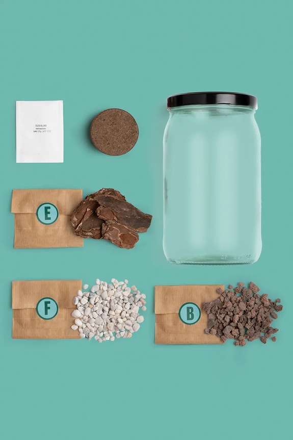 Σαλόνι και υπνοδωμάτιο Μίνι θερμοκήπιο RESETEA Terrarium 16 x 21,5 cm Erst569 πολύχρωμο