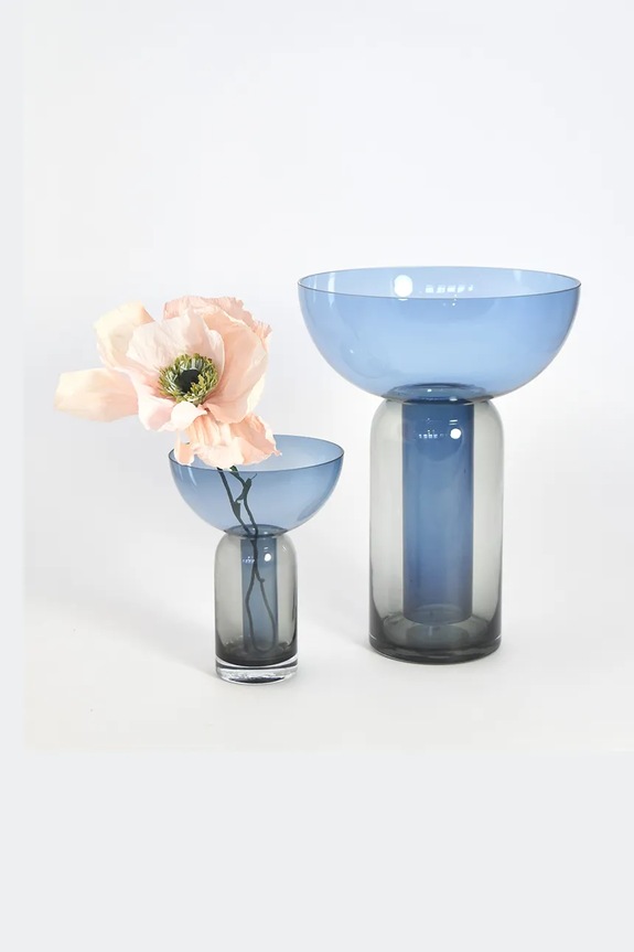 Ukrasna vaza AYTM Torus 19,5 cm 502809001011 mornarsko plava AA00