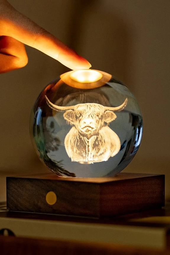 Gingko Design lampă decorativă LED fără fir Amber Crystal Light 9,5 x 8 x 8 cm G025HC maro AA00