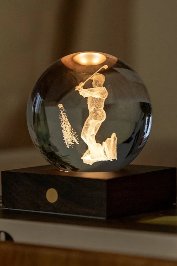 Obývacia izba a spálňa Bezdrôtová led dekoratívna lampa Gingko Design Amber Crystal Light 9,5 x 8 x 8 cm G025GO hnedá