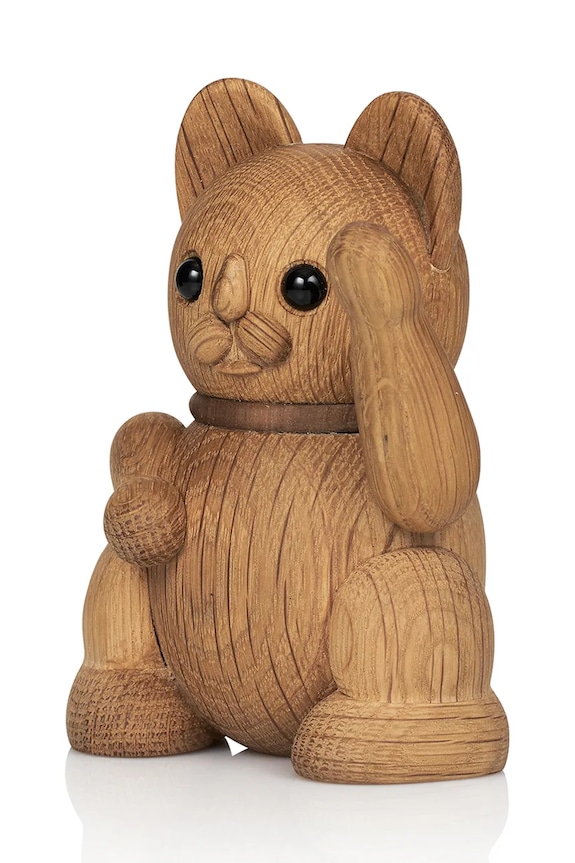 Διακοσμητική φιγούρα Lucie Kaas Lucky Cat 11 cm καφέ LC01OAK
