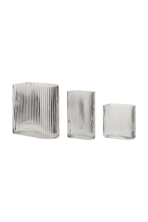 Set ukrasnih vaza Hübsch Clear 13/18/20 cm 3-pack transparentna 180905