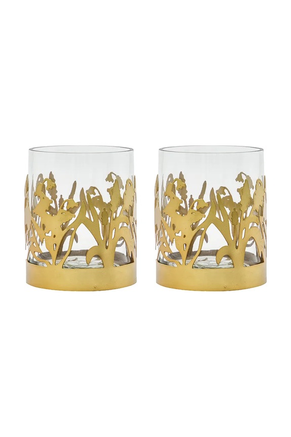 House Doctor sfesnic decorativ HDLily 9,5 x 7,5 cm 2-pack galben 900001254