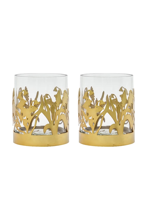House Doctor sfesnic decorativ HDLily 9,5 x 7,5 cm 2-pack galben 900001254