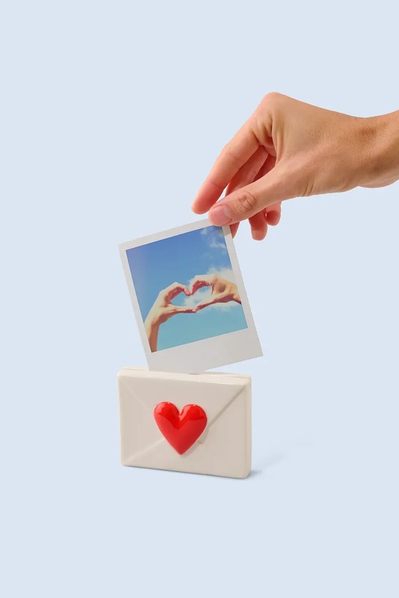 Fluid Market ramă foto Heart 10 x 7,5 x 2,5 cm AAPHHEART alb AA00