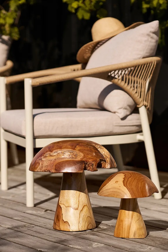 House Nordic set de figurine decorativ din lemn de tec 4501180