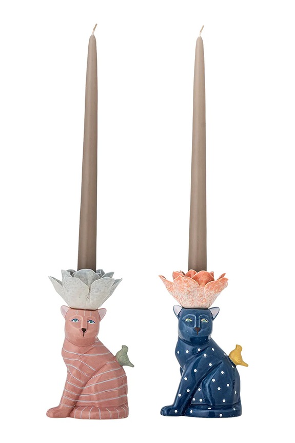 Bloomingville świecznik dekoracyjny Eri 9,5 x 17 x 9 cm 2-pack 82063260 multicolor AA00