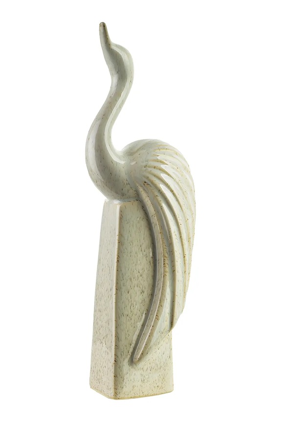 Inne figurka dekoracyjna z ceramiki szkliwionej 12,5 x 9 x 35 cm beżowy HTC2629