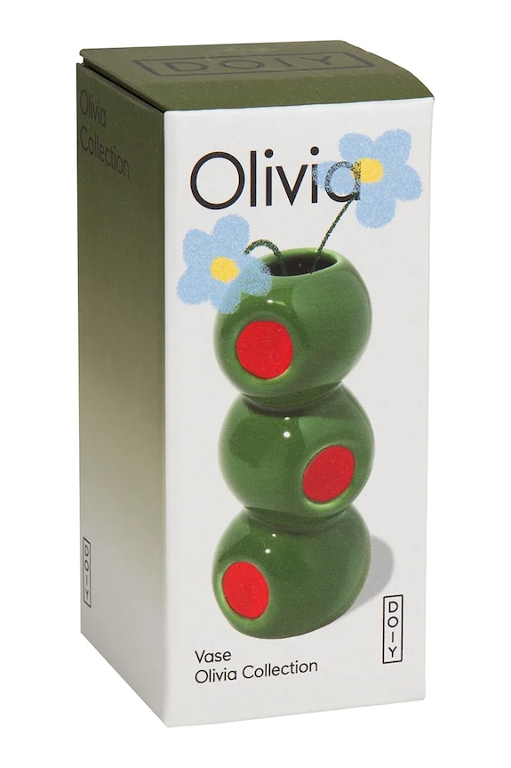 DOIY vază decorativă din ceramică 5 x 5 x 10,5 cm DYVASDVOLXS verde