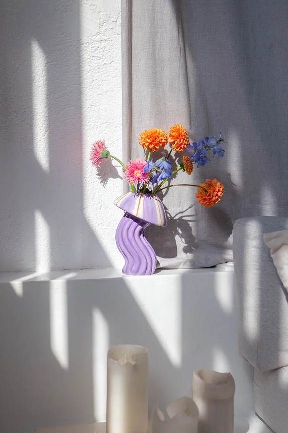 DOIY vază decorativă din ceramică 13 x 13 x 18 cm DYVASODJF violet
