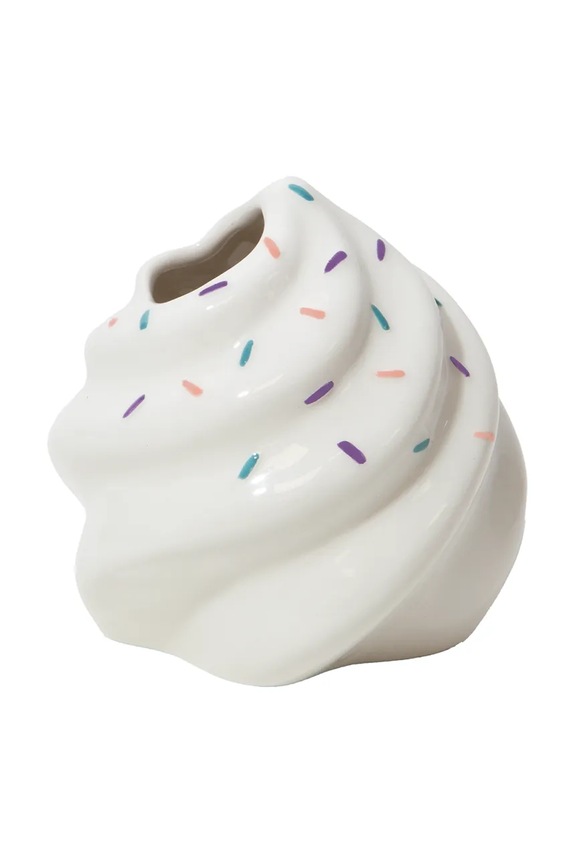 DOIY vază decorativă din ceramică 8 x 8 x 8,5 cm alb DYVASSWXS
