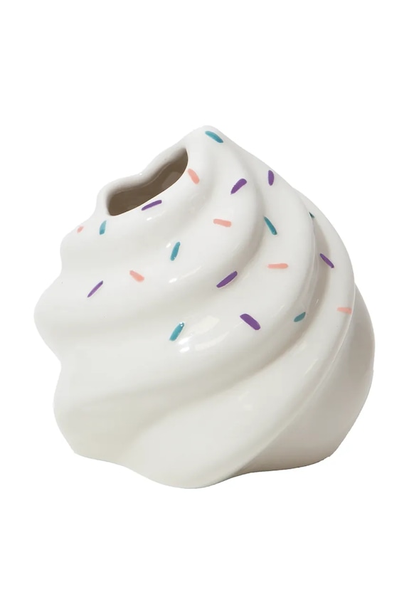 DOIY vază decorativă din ceramică 8 x 8 x 8,5 cm alb DYVASSWXS