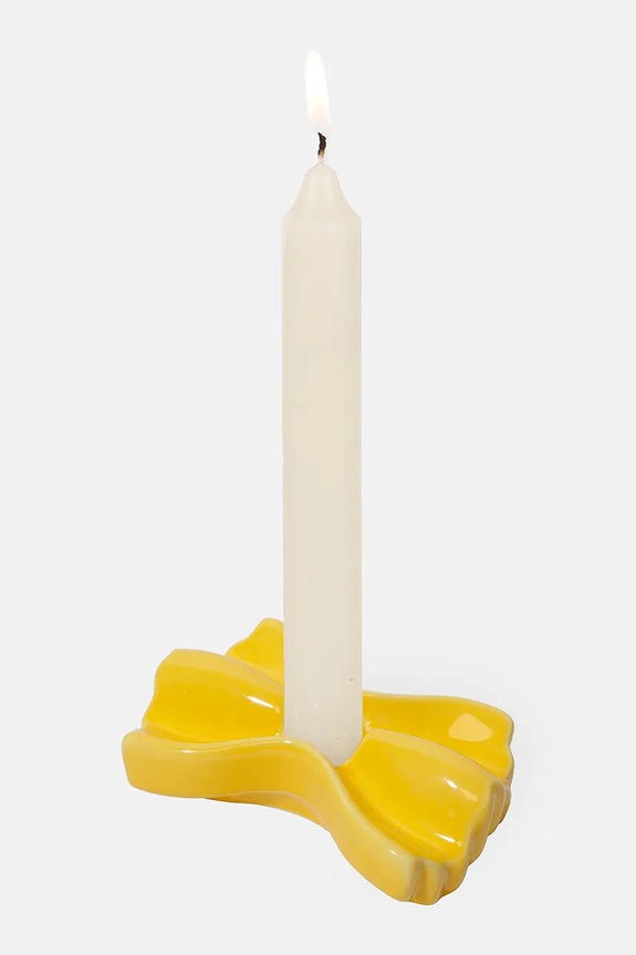 DOIY sfeșnic decorativ din ceramică 10 x 6,5 x 2,7 cm DYCAHDVF galben AA00