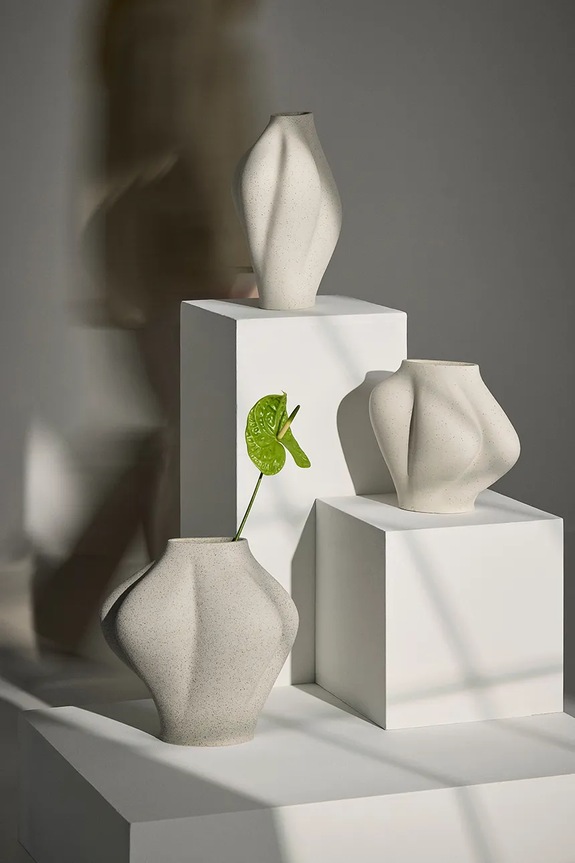 AYTM wazon dekoracyjny z kamionki 13,8 x 30 cm 510670058012 beżowy