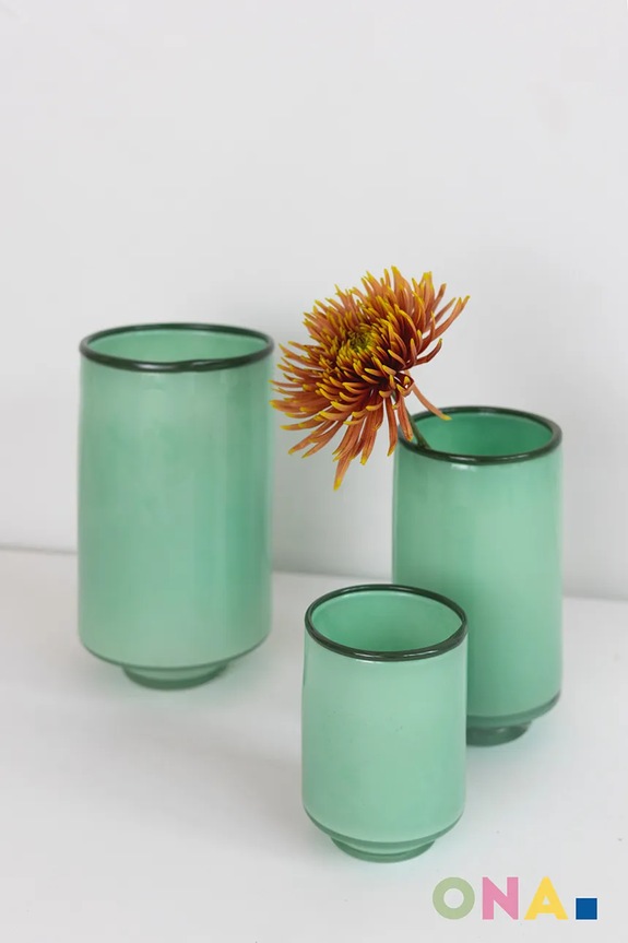 ONA váza dekoratívna z farebného skla 12 x 21,5 cm 262284 tyrkysová