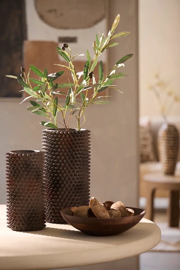 Light & Living vază decorativă din plastic 22 x 40 cm maro 5773483