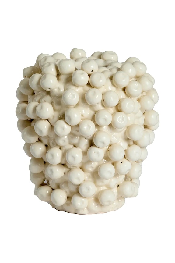 Light & Living vază decorativă din ceramică siliconată 20 x 22,5 cm alb 5764143
